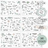 💒 UMFANGREICHES SET » Die Aufkleber bieten sich für vielfältige Gestaltungsmöglichkeiten an – für Dein Gästebuch, Fotoalbum, Hochzeitseinladungen, Gastgeschenke, Tischkarten, und vieles mehr.