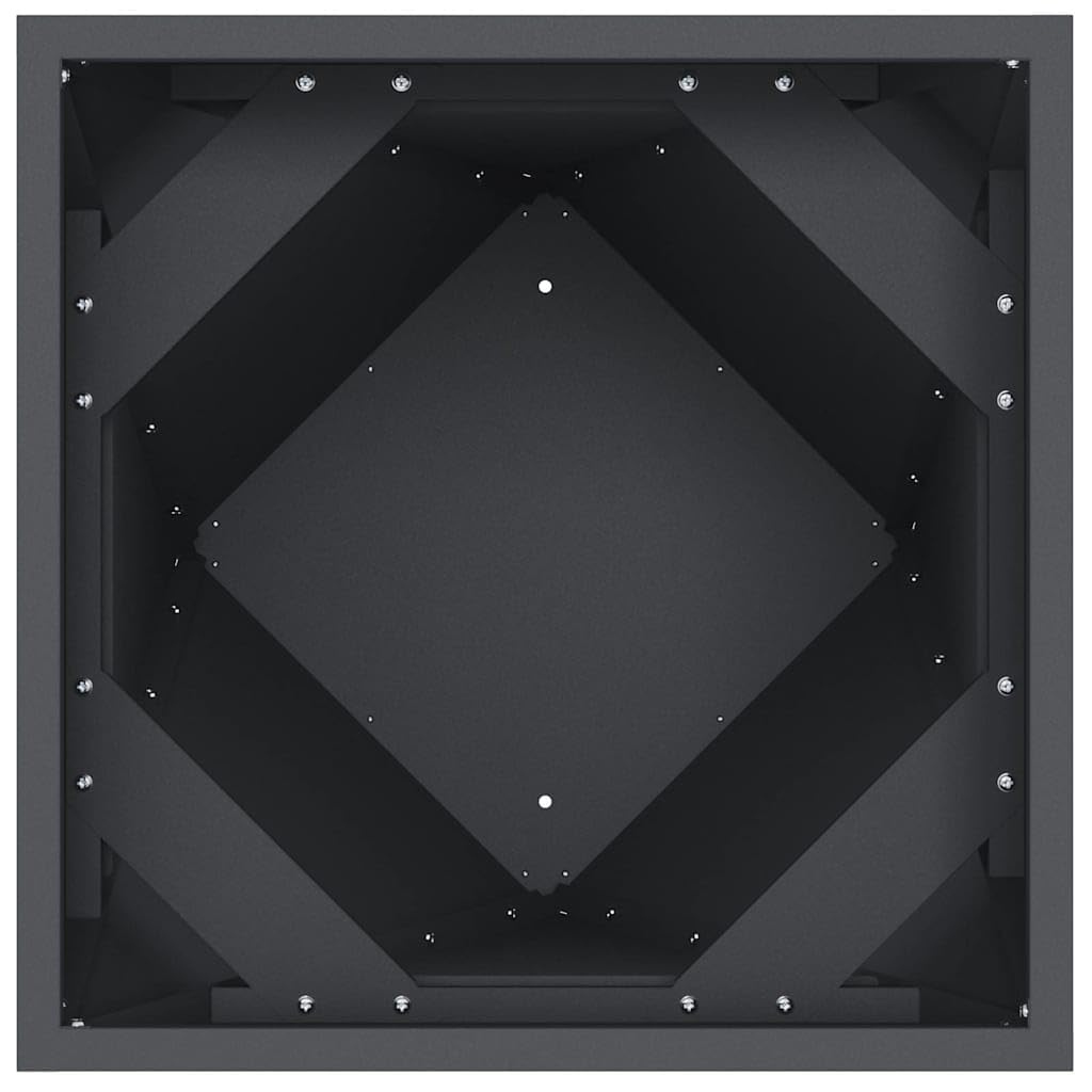 Moderner Stahl Pflanzkübel Anthrazit 50x50x75 cm für Garten Terrasse Sträucher und Gräser