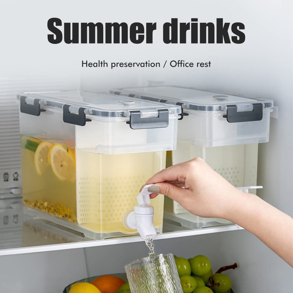 Dispenser Dispenser con Bagima 30 * 18 * 15 Dispenser di Bevande in Plastica da 3,5 L Dispenser di Bevande con Rubinetto Dispenser di Succo Ghiacciato per Uso Quotidiano in Frigorifero (arancia)
