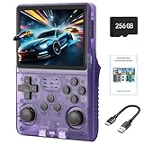 WYGaming R40S Pro+ Handheld Game Console, 30000 in 1 Games Mini Retro Video Console, 3.5-Inch IPS Screen,256GB TF Memory Memory,Built in 45+ Emulators,3800mAh Battery (Transparent Purple 256G)