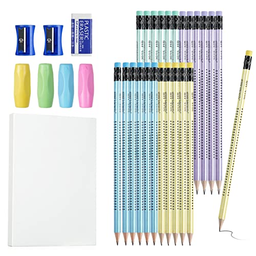 Set di matite: riceverai 24 matite HB e 4 supporti per la scrittura, 2 un temperamatite e una gomma. Possono essere facilmente conservati per evitare ingombri. La quantità è sufficiente per soddisfare le vostre esigenze.