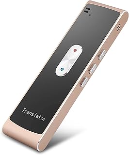 Smart Language Translator, Portable Multi-language Two-Way Real Time Interpretation Translator Support 8H Work Time Simultaneous Translation for Travel Learning Business Meeting.(Gold)