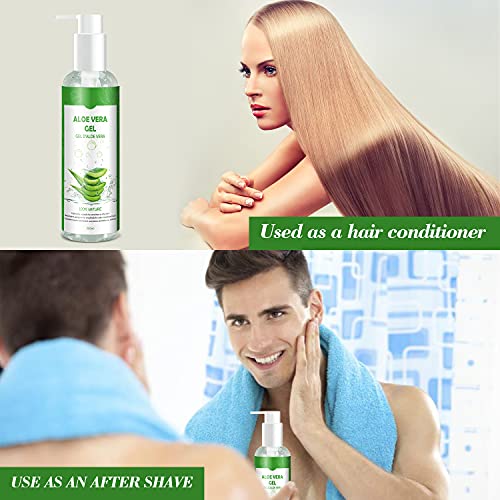 Aloe Vera Gel 100% Pur - für Gesicht Haare Körper - Natürliche, Beruhigende und Pflegende Feuchtigkeitscreme After Sun - Ideal Naturkosmetik für Trockene, Strapazierte Haut & Sonnenbrand - 250ml – Bild 6