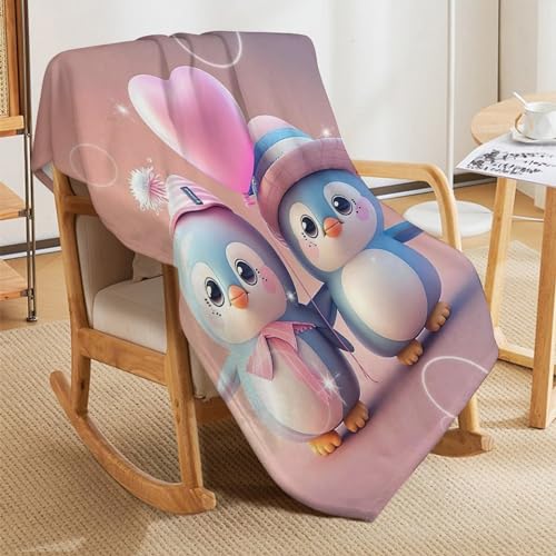 Couverture douce pingouin flannel idée cadeau lit et sofa - 5
