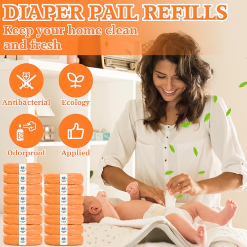 Grirddiv 15 Scatole Ricarica Mangiapannolini, Sacchetti Mangiapannolini Antiodore Inodore Addensata, Compatibili Con Tommee Tippee Sangenic Tec, Simplee Sangenic, Twist & Click - 6