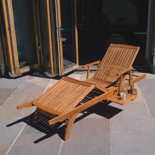 Trueshopping Amalfi Sdraio in Legno con Cuscino