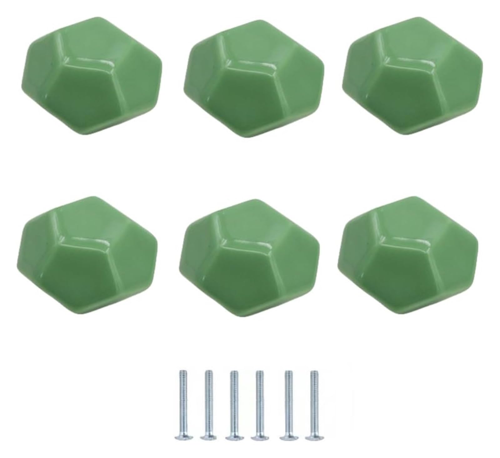 ENmrfvkz Ceramic Cupboard Drawer Handle Knobs, Ceramic Single Hole Cabinet Drawer Knobs 6 pcs Multicolor 39x28mm(Grün)