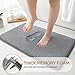 HOMEIDEAS Upgraded Bathroom Rugs Set 3 Piece, Extra Thick Absorbent Soft Memory Foam, Washable Toilet Bath Mat (Grey,17