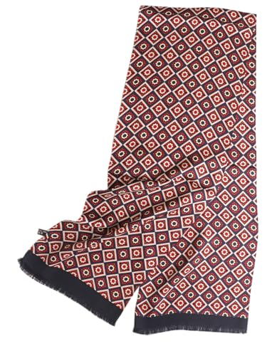 Prettystern Pañuelo de seda para hombre de 2 capas – clásico y elegante - Bufanda de hombre 100% seda para negocios y moda de noche, 2-lagig, 160 cm X 26 cm