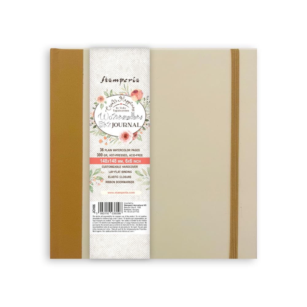 Stamperia 300gsm Mixed Media Watercolour Journal 148x148mm JCH06