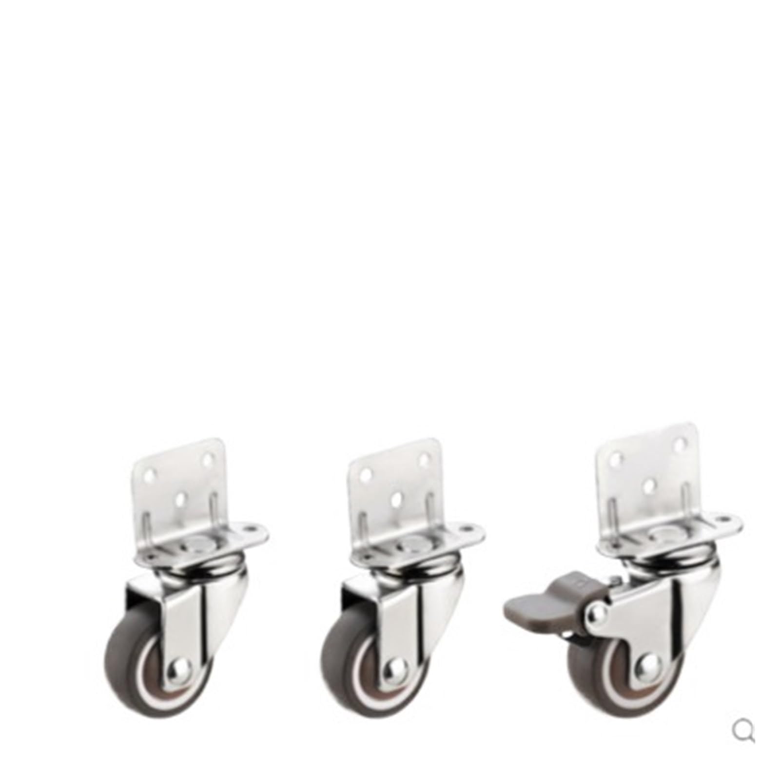MXXDMOPD 4 Pieces/Batch Flower Stand Wheel L-Shaped Plywood 2-inch Pulley Table Caster Silent 1-inch Steering with Brake(1.25-Inch-B)