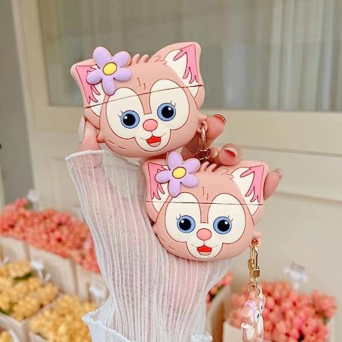 Image of Emoh Roced Case for AirPodS 4 (2024) with Keychain (ANC), Cute Cartoon Shockproof Protective Cover Compatible with Apple AirPods 4th Generation 2024 for Women and Boys (Linabell cat)