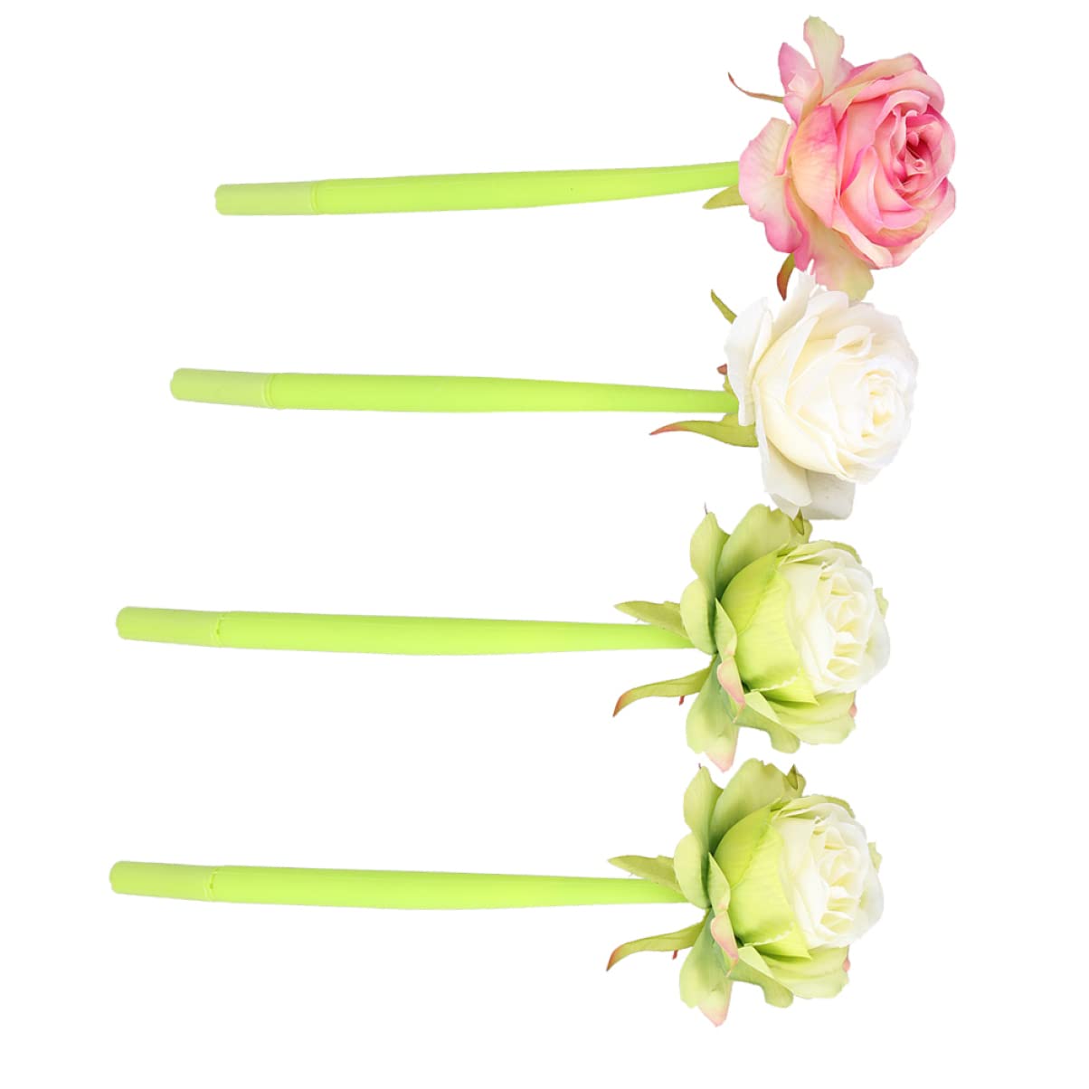 NUOBESTY 12pièces Gel Forme De Rose Stylo Créatif Et Romantique Pour Écriture à Bureau Et Maison Encre Bleue Style Aléatoire