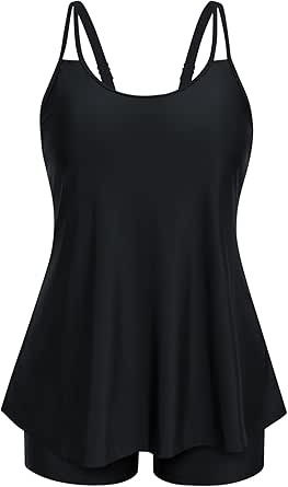 Maillot De Bain Deux Pièces Pour Femme - Maillot De Bain Tankini Pour Garçon - Short Long - Maillot De Bain Avec Short - Tankini Rembourré - Maillot De Bain Athlétique Grande