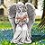 Angel Statue for Garden - 7.88 inches Guardian Solar Garden Statue, Gardening Gifts for Mom Grandma Lawn Ornaments Figurines for Outdoor Decor