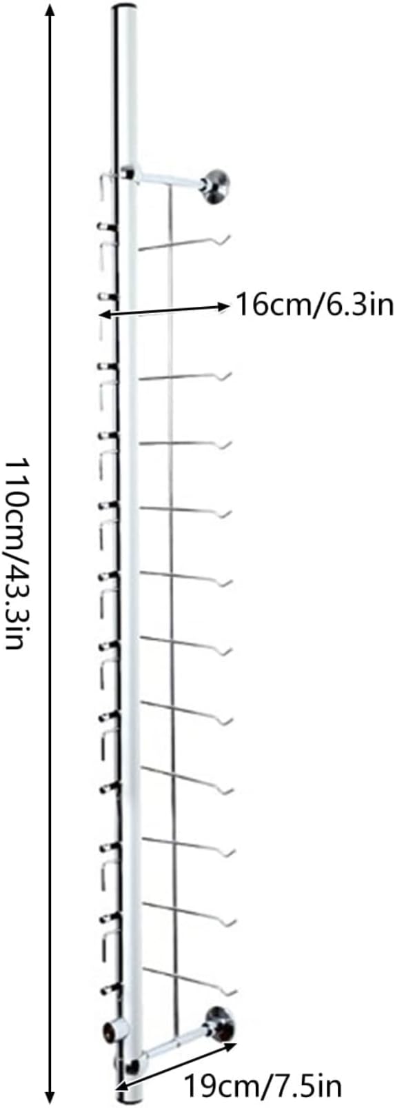 8 Paquete de Soporte de Soporte de Gafas montadas en la Pared Gafas de Sol bloqueables de Aluminio Gafas de Pantalla de Gafas para 12 Marcos 1.1m / 43.3in