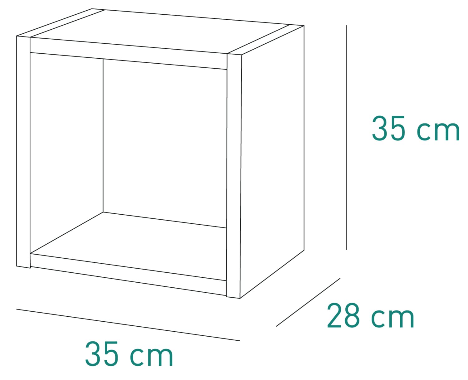 COMPOSAD | Set di 3 Cubi VITRUVIA, Mensole da Muro, Arredo Parete, (LxAxP) 35x35x28 cm, Colore Rovere Oak Mielato, Made in Italy