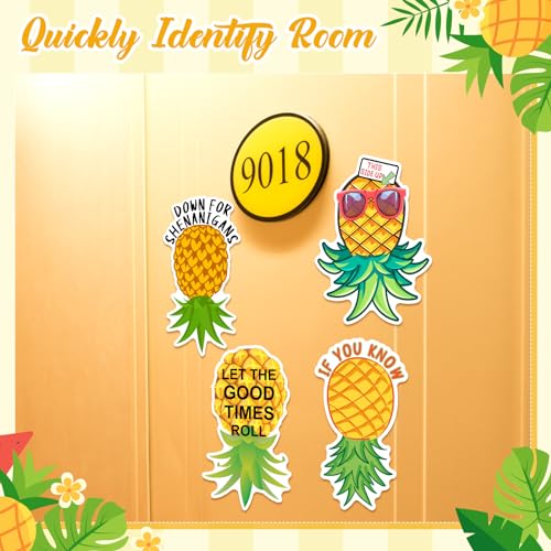 Imanes decorativos de piña para puerta de crucero 4 pcs miniatura 3
