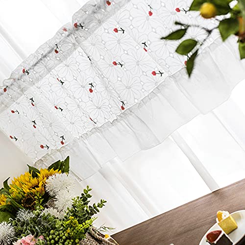 Cortina de cocina corta LUNEZY para cubrir ventanas bajas con estilo rústico 6
