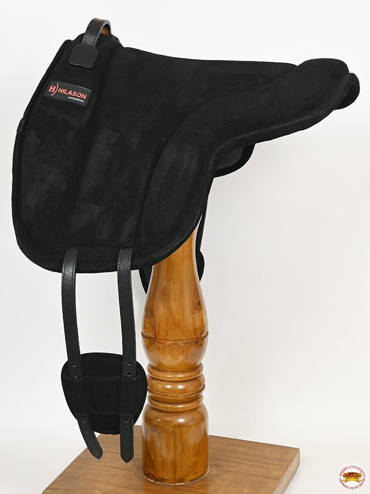 HILASON Horse Bareback Saddle Pad Anti Slip Base Suede Leather Brown