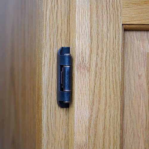 Decobasics Oil Rubbed Bronze Cabinet Hinges For Kitchen Cabinets (25 Pair -50 Pcs) -1/2" Overlay (Variable) -Self Closing Kitchen Cabinet Hinges Flush Mount W/ Silicon Bumpers & Upgraded Screws #TOP5