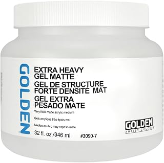 GOLDEN Extra Heavy Gel Matte, 32 fl. oz. Jar, Professional Acrylic Gel Medium, Semi-Transparent