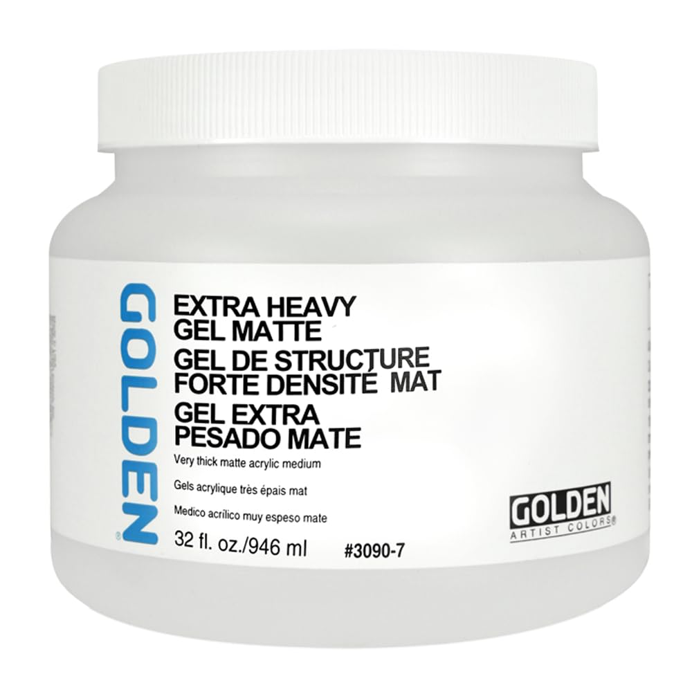 Extra Heavy Gel Matte by GOLDEN, 32 fl. oz. Jar, Professional Acrylic Gel Medium, Semi-Transparent