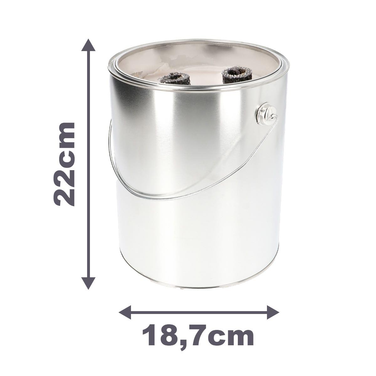 KRISTEN Feuerbox - 5L - Set 4 Stück - Gartenfackel aus Zinn, Gartenkerze, Outdoor-Kerze, Gartenfackel