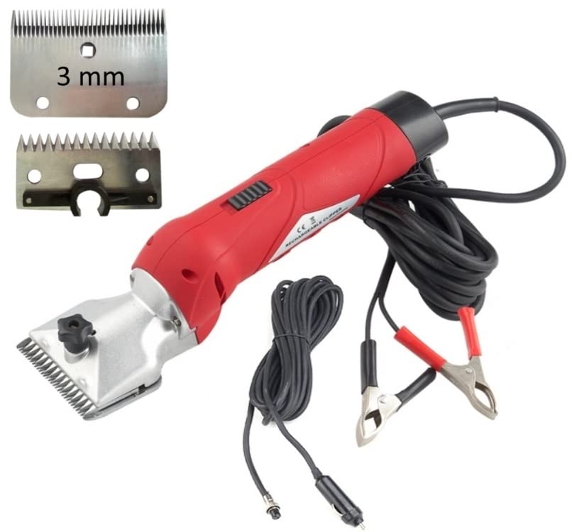 Folk Esquiladora peladora Modelo B6-LB, 12V- 250W, 2800 RPM inalámbrica- Caballos, mulos, Perros Grandes, Gatos (C- +1 Kit de Cuchilla y Peine 3mm)