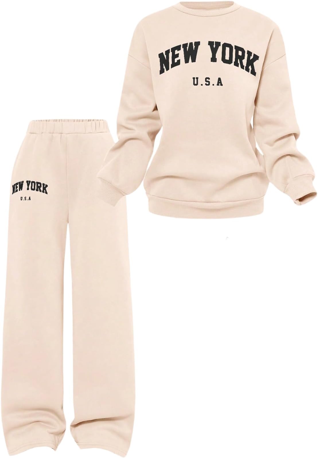 SOLY HUX Cute Clothes for Girls Sweatsuit Sets Crewneck Casual Sweatpants 2 Piece Outfits Sweatshirt and Pants
