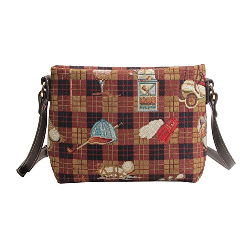 Signare Tapestry Crossbody Purse Small Shoulder Bag for Women with Golf Design (XB02-GOLF)