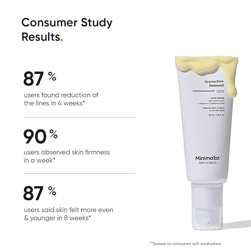 Miniatura 4 de Minimalist Crema de noche antienvejecimiento con 2% retinoide para arrugas y líneas finas, mejora la elasticidad de la piel, estimula la producción