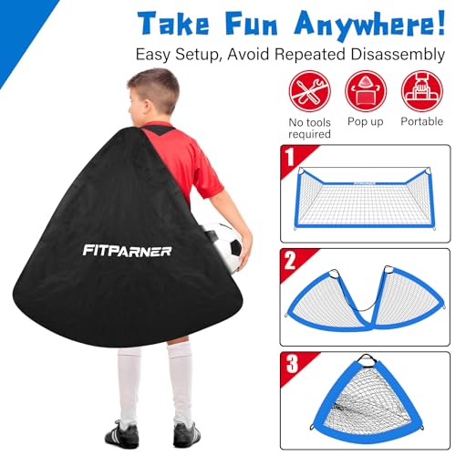 Image of Soccer Goal,Backyard Soccer Goals for Kids 2 Pack,4x3 /6x4 FT Portable Toddler Soccer Nets with Target,Ball & Cones,Soccer Training Equipment for Kids Youth Outdoor Games,Sports,Play