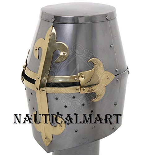 NauticalMart Great Helm with Brass Cross