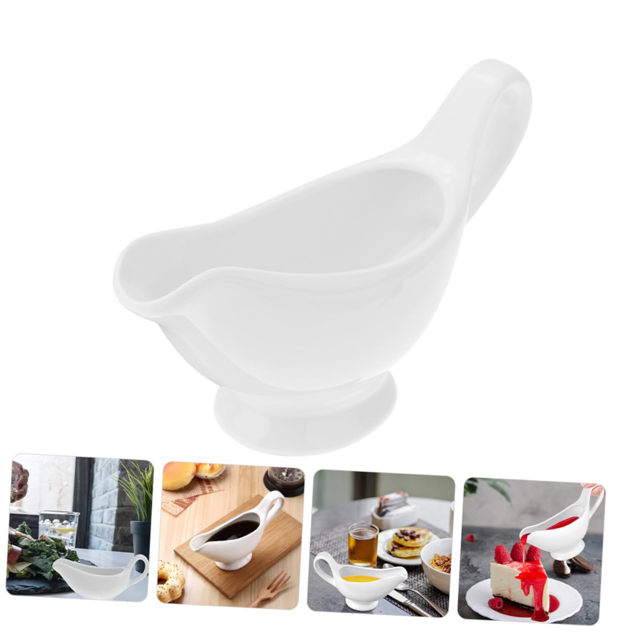 Yardenfun Barca per Salsa in Ceramica 100ml, 3 Pezzi, Bianco | Tavolo da Pranzo e Feste, Design Semplice e Delicato, per Sughi e Condimenti