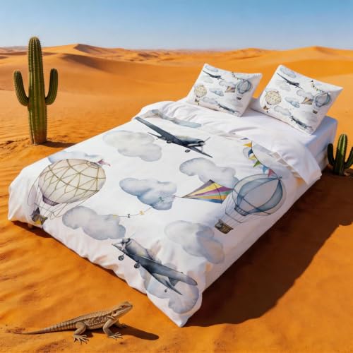 Housse de couette 200x200 microfibre doux lit double finition soignée