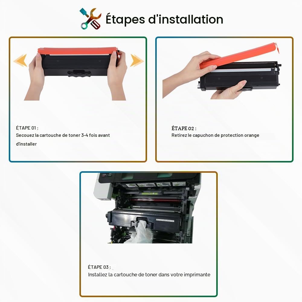 TN423 MFC-L8690CDW Cartouche de Toner Compatible pour Brother MFC-L8690CDW TN-423 TN 423 TN421 Toner pour HL-L8260CDW HL-L8360CDW MFC-L8900CDW DCP-L8410CDN imprimante (Noir Cyan Jaune Magenta, 4-Pack)