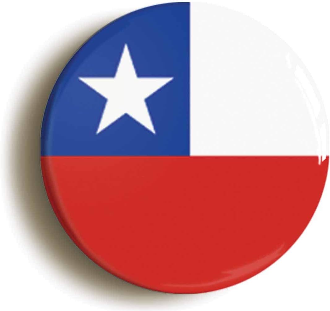 Ozorath CHILE CHILEAN NATIONAL FLAG BADGE BUTTON PIN (Size is 1inch / 25mm diameter)