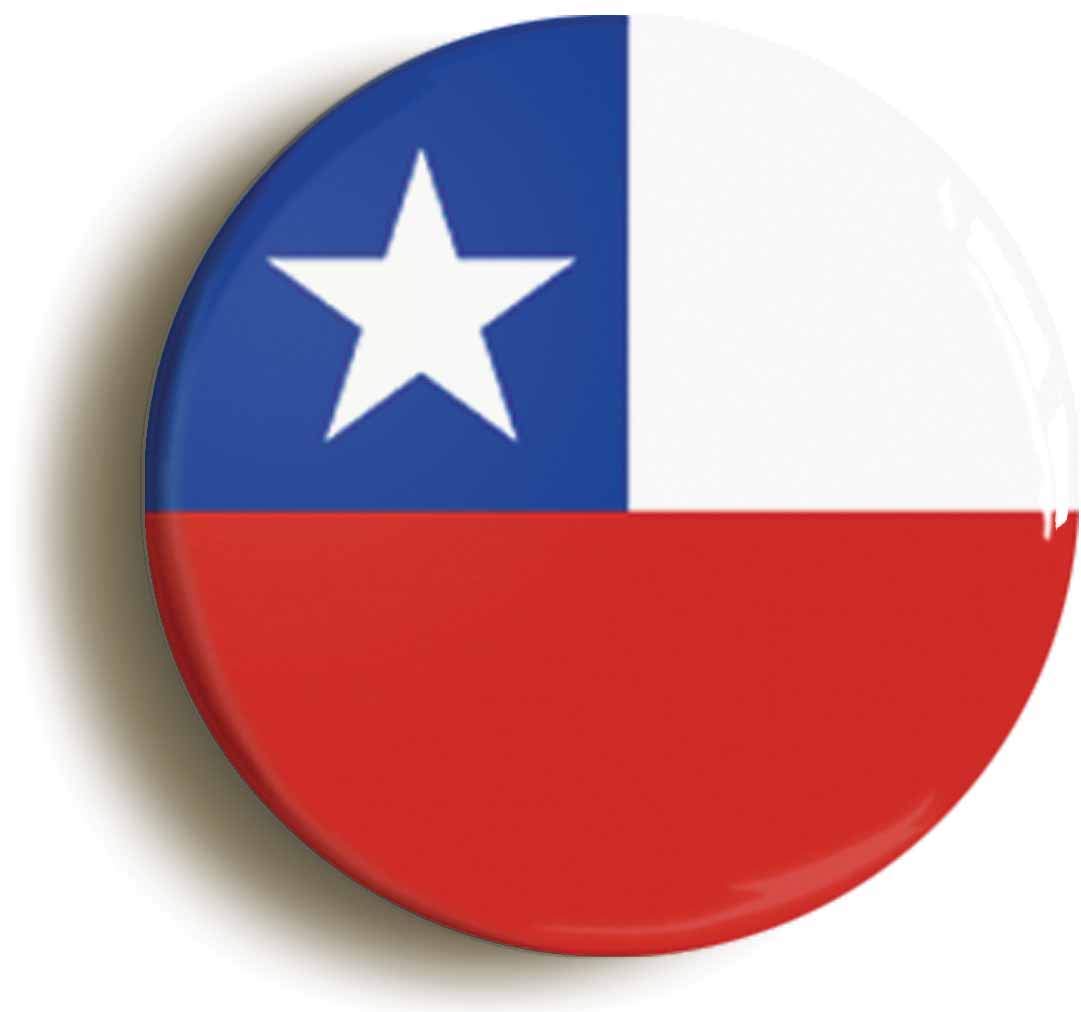 Ozorath CHILE CHILEAN NATIONAL FLAG BADGE BUTTON PIN (Size is 1inch / 25mm diameter)