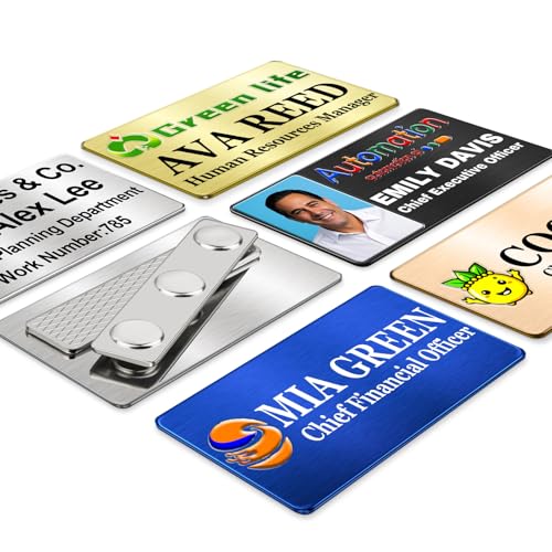 Image of Customize Magnetic Name Tag Custom Logo Personalized Magnet Badge 3 inchx1.5 inch
