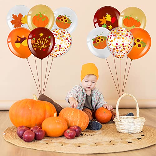 Charnoel CHARNOEL-PUMPKIN -01 45 Pcs Little Pumpkin Balloons,Thanksgiving Party Balloon Autumn Fall Themed Balloons thumb #4
