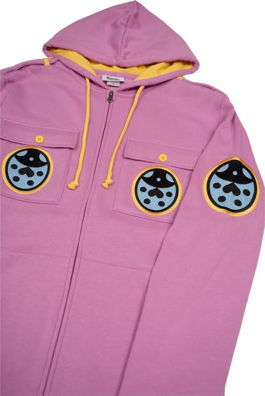 Ripple Junction JoJo's Bizarre Adventure Men's Authentic Full Zip Hooded Sweatshirt w/Chest Pockets Officially Licensed