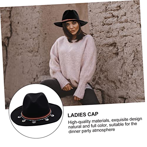 PartyKindom Retro Felt Hat Woolen Hats Warm Hat Ladies Wool Hat with Woolen Cap Felt Fedora Hats for Women Slouch4