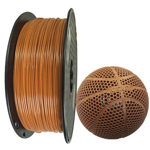 CC3D TPE Filament 47D Leather Brown 1.75mm 1KG 3D Printer Filament FDM Airless Basketball Flexible 3D Printing Materials for 3D Printed Airless Basketballs Brown Color