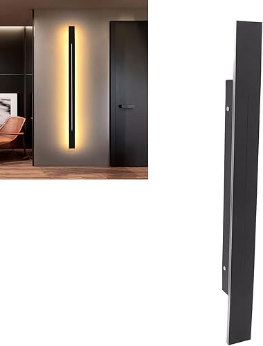 Miniatura 2 de Lámpara de pared de tira larga para exteriores, IP43 moderna lámpara de pared rectangular nórdica para interiores, para dormitorio, sala de estar,