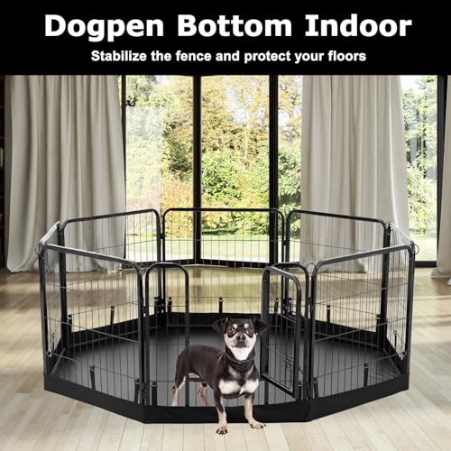 Image of PJYuCien Octagon Playpen Bottom Pad for 24'' Width 8 Panel Pen, Black | Protect Floor, Easy to Move and Clean, Perfect for Puppy, Duck, and Other Small Animals, Hook Connect