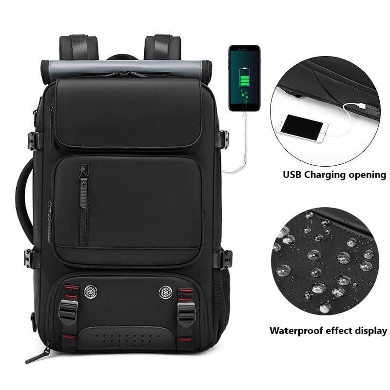 Travel Backpack for Men Women, Personal Item Travel Bag with Multi-Pockets, Carry on Backpack Fits 17.3/15.6inch Laptop (Grey, 17.3 inch)3