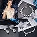 sailimue Crystal Bridal Jewelry Set For Women - Rhinestone Necklace Dangle Earrings Bracelet for Wedding, Bride, Bridesmaid, Party, Prom