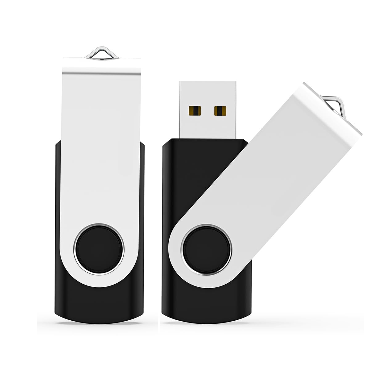 2 Pack 8GB USB Flash Drive USB 2.0 Thumb Drives Jump Drive Fold Storage Memory Stick Swivel Design - Black 1 Count (Pack of 2) 8 GB