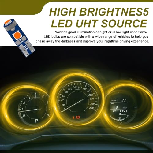20pcs luces LED T5 para panel de auto amarillo miniatura 5